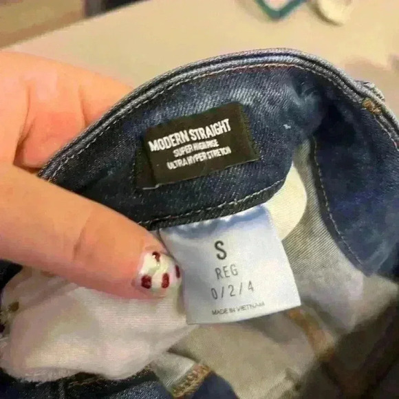 Express flare high waisted jeans distressed - Picture 9 of 15